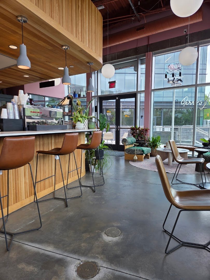 Interior of The Optimist Raleigh, specialty coffee shop in Raleigh-Durham