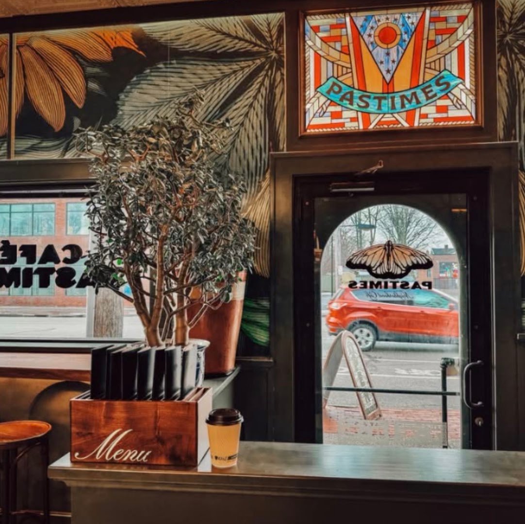 Interior of Pastimes Café, specialty coffee shop in Cleveland