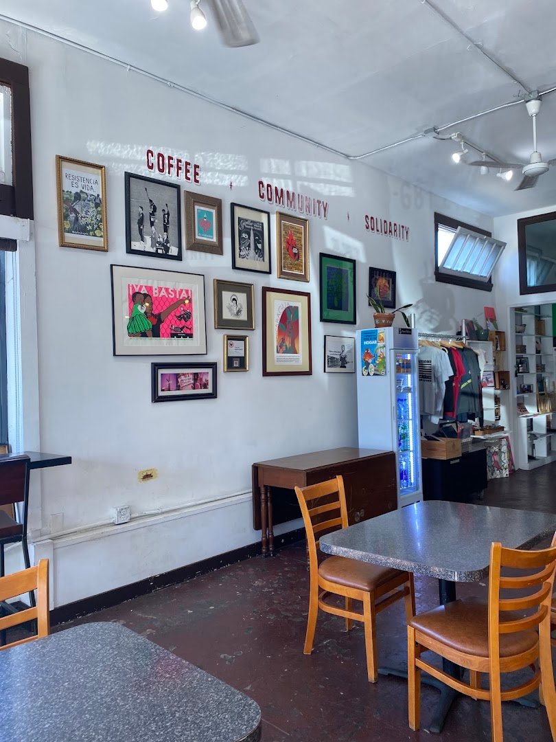 Interior of Hasta Muerte Coffee, specialty coffee shop in Oakland