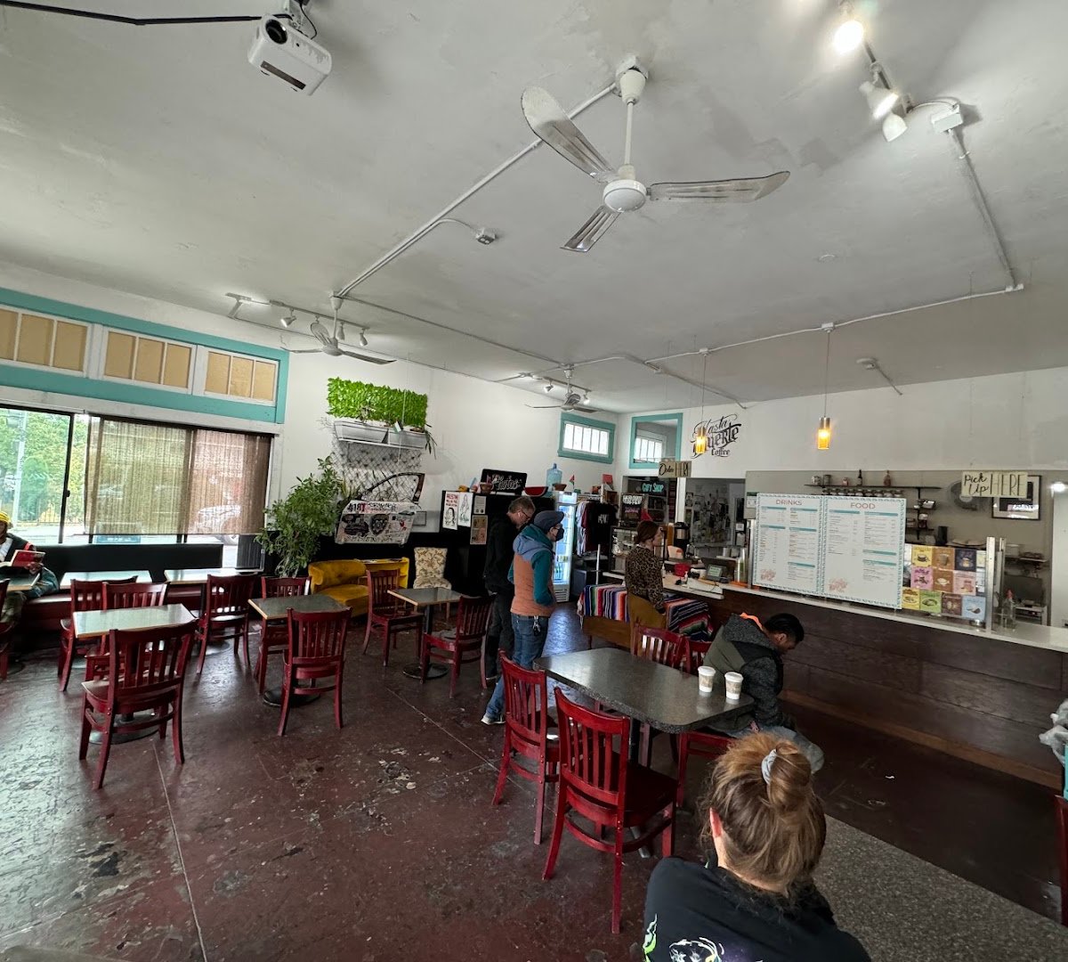 Interior of Hasta Muerte Coffee, specialty coffee shop in Oakland