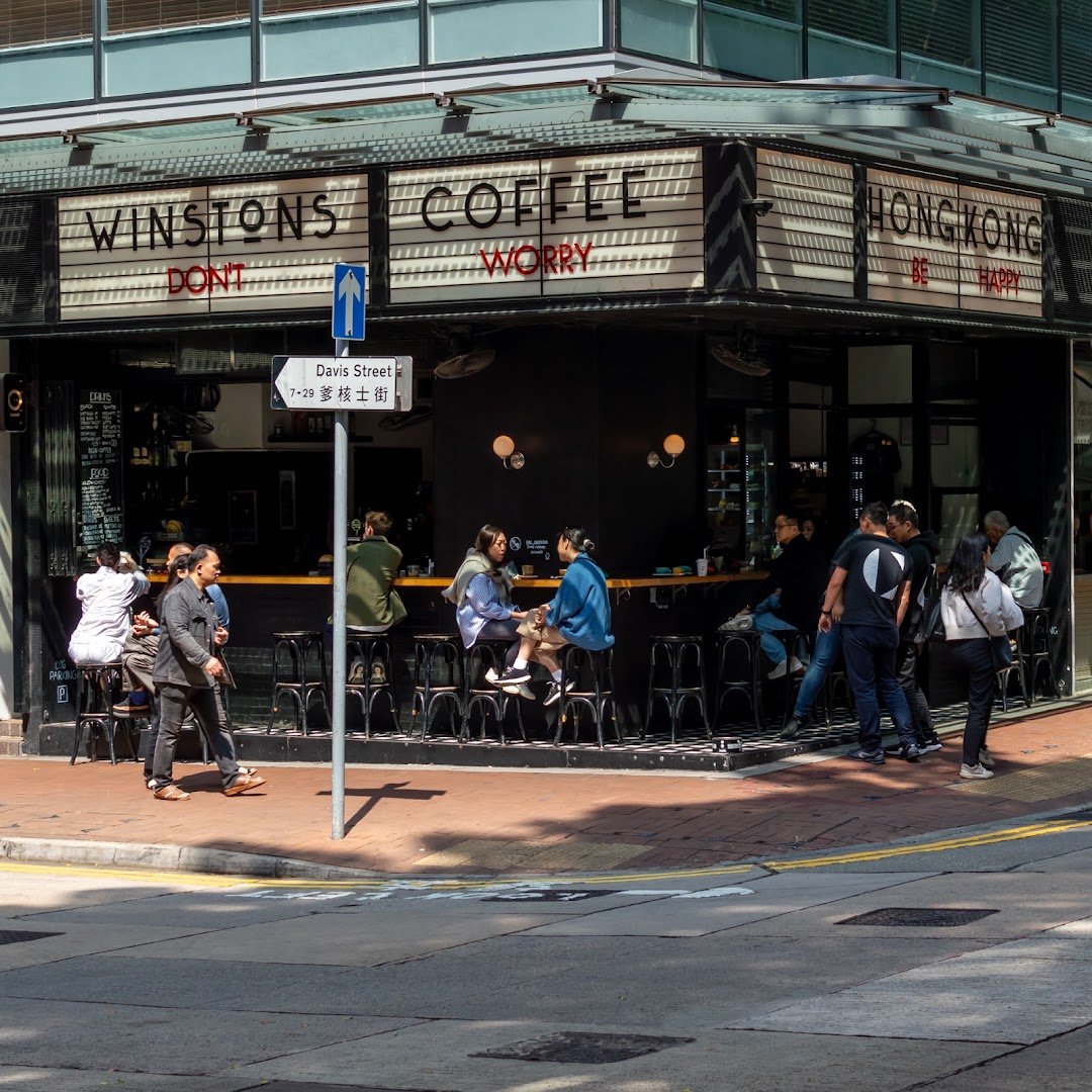 Storefront of Winstons Coffee, specialty coffee shop in Hong Kong