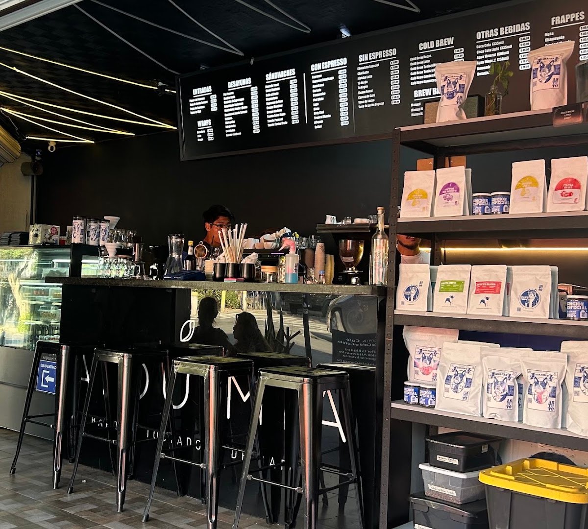 Interior of Alquimia Café, specialty coffee shop in Mexico City