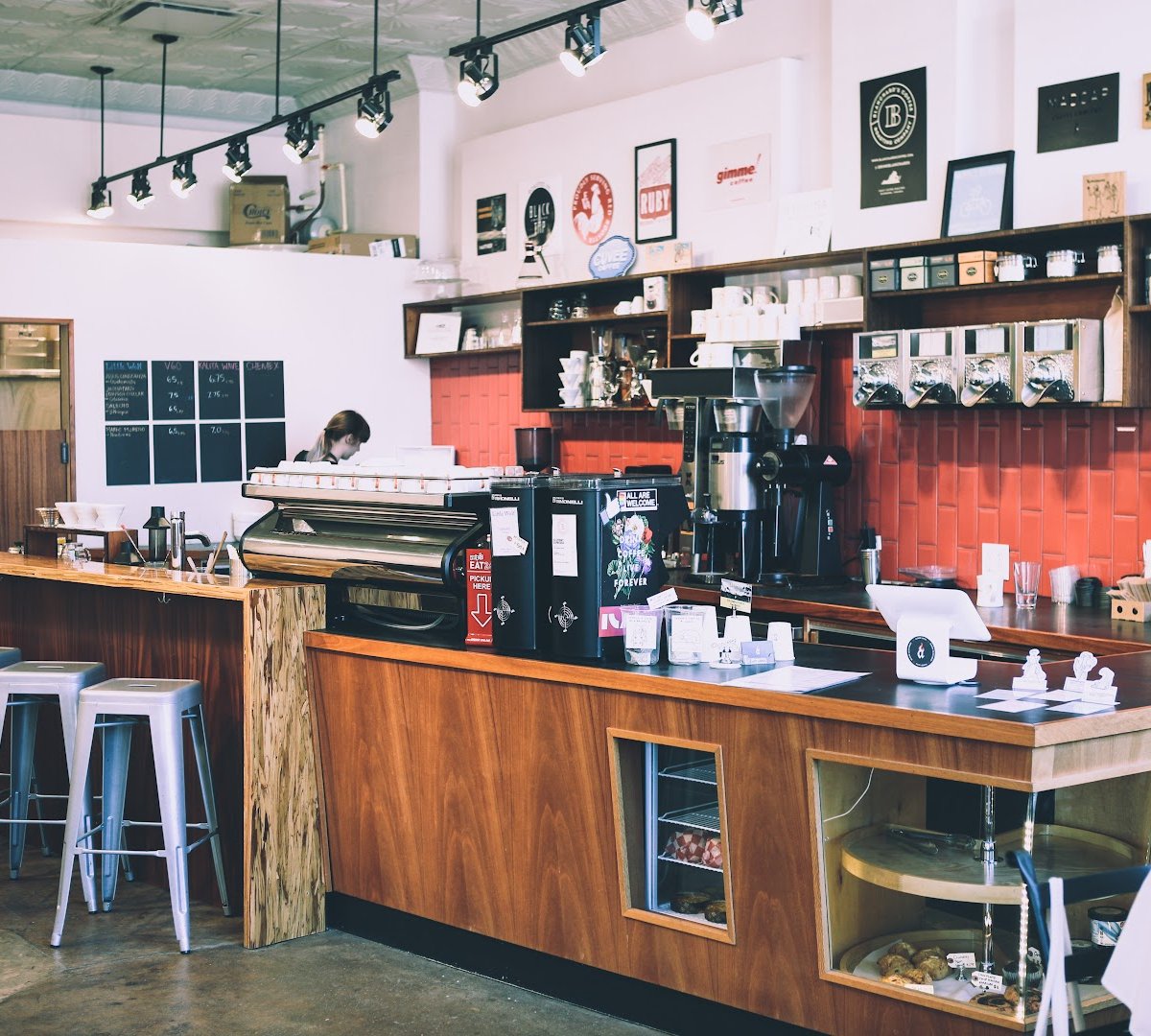 Interior of The Lab by Alchemy Coffee, specialty coffee shop in Richmond