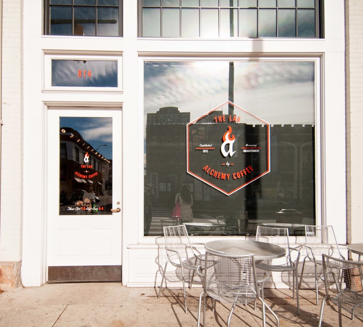 Storefront of The Lab by Alchemy Coffee, specialty coffee shop in Richmond