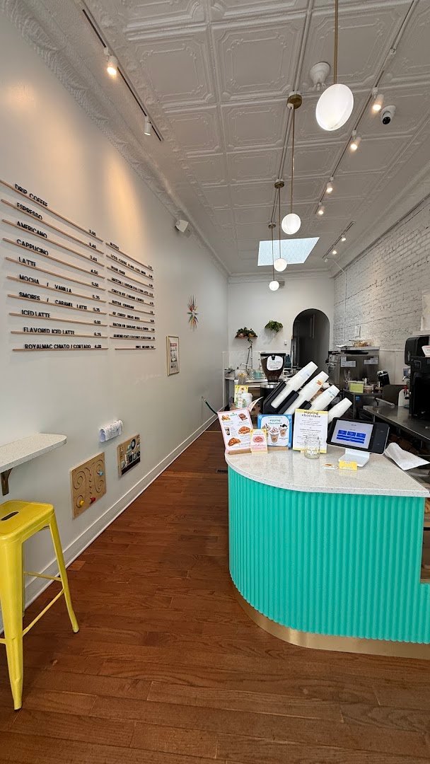 Interior of Orange Sky Coffee Roasters, specialty coffee shop in Newark