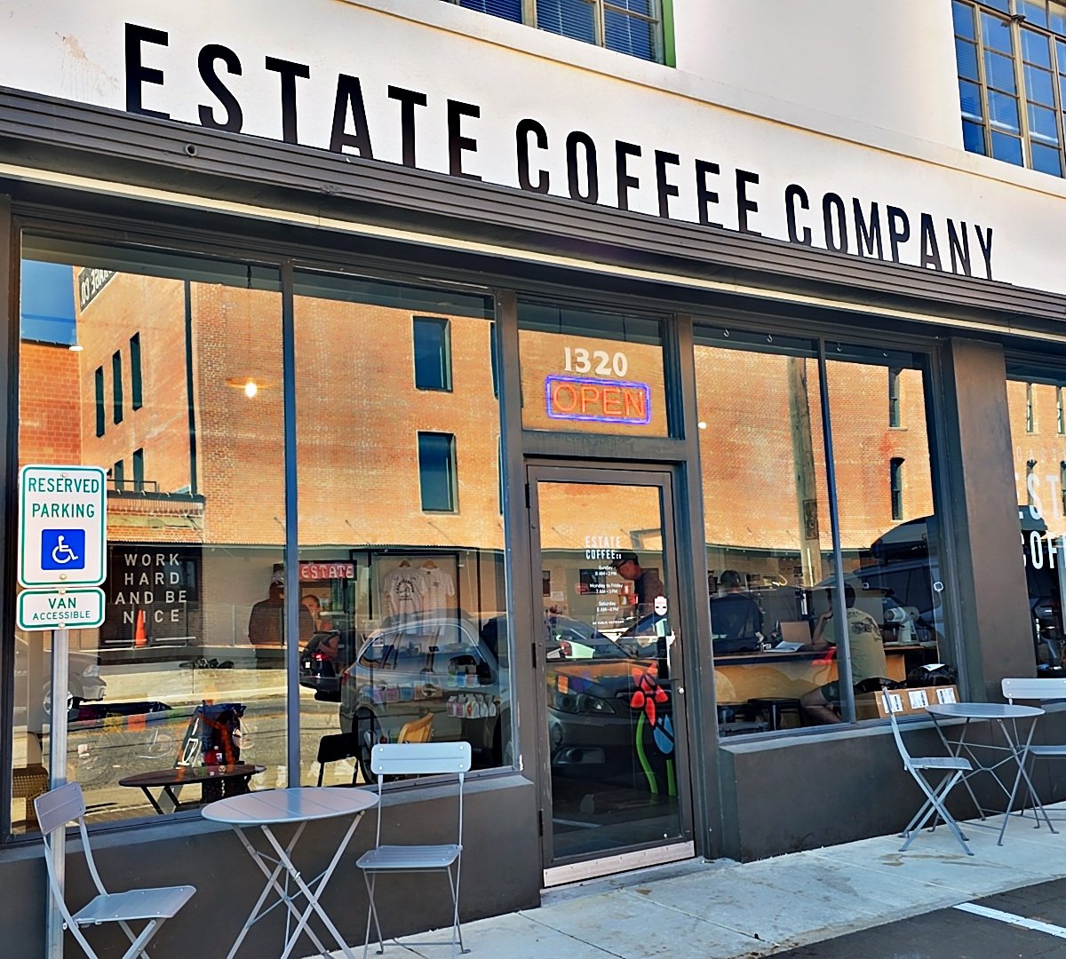 Storefront of Estate Coffee Company, specialty coffee shop in San Antonio