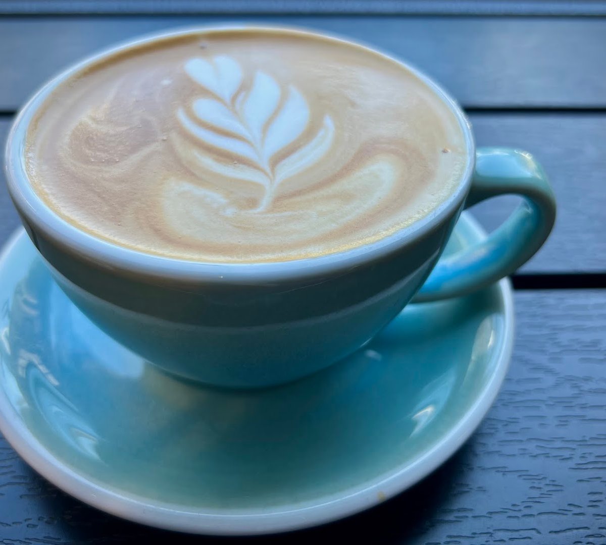 Coffee at Laughing Man Cafe, specialty coffee shop in New York