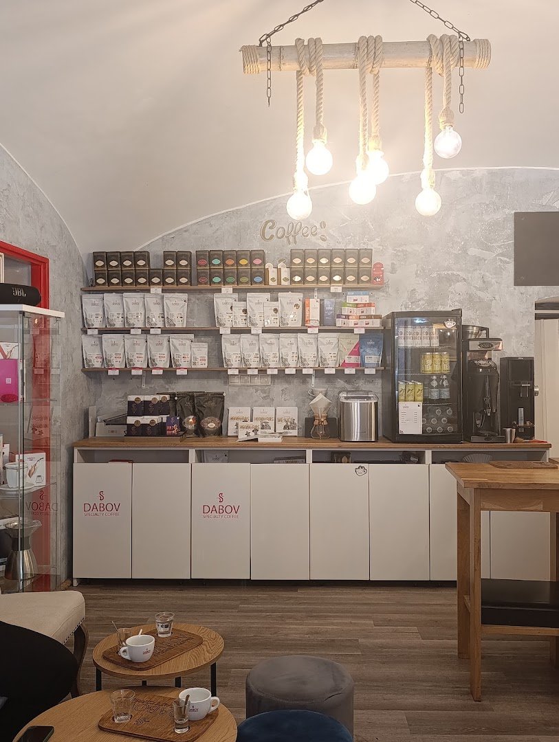 Interior of Dabov Specialty Coffee Prague 1, specialty coffee shop in Prague
