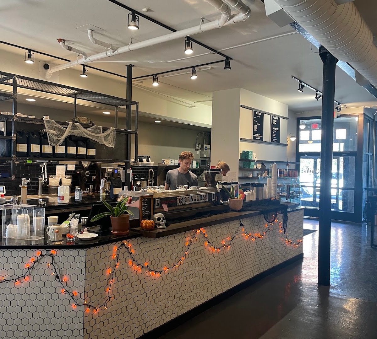 Interior of Quills Coffee, specialty coffee shop in Louisville