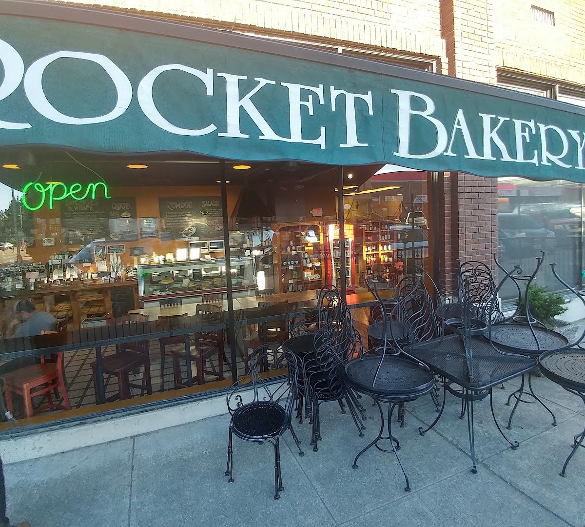 Storefront of Rocket Bakery, specialty coffee shop in Spokane