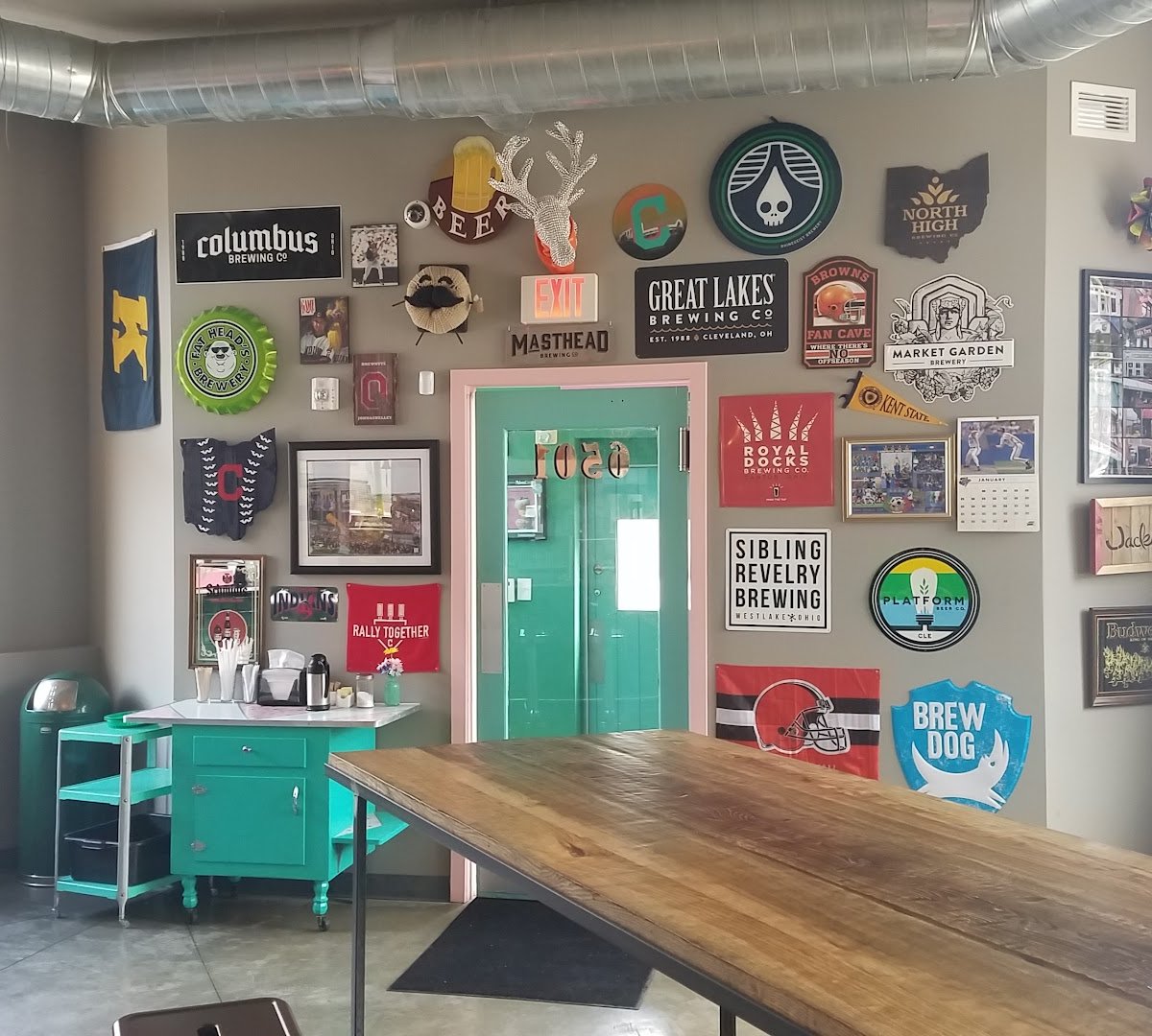Interior of Brewnuts, specialty coffee shop in Cleveland