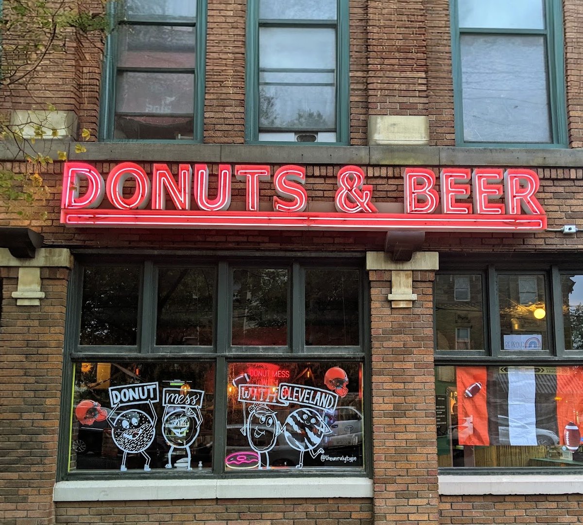 Storefront of Brewnuts, specialty coffee shop in Cleveland