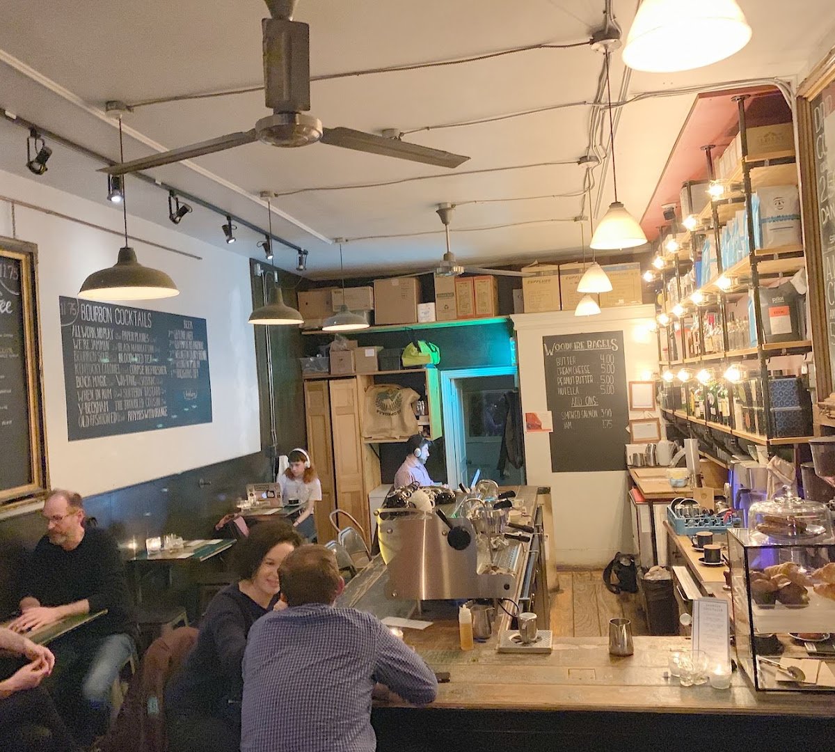 Interior of Voodoo Child Cocktail & Espresso Bar, specialty coffee shop in Toronto