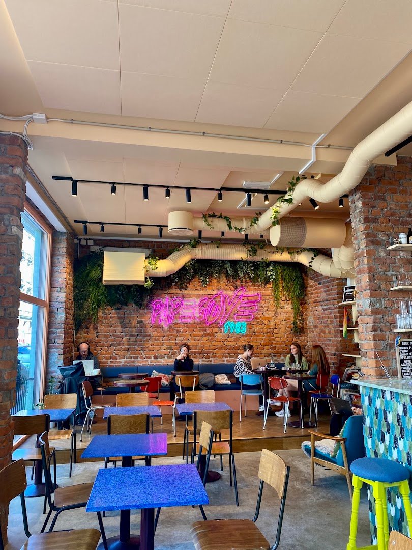 Interior of Papegøye, specialty coffee shop in Oslo