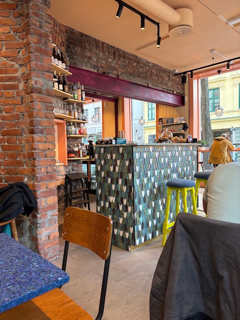 Interior of Papegøye, specialty coffee shop in Oslo