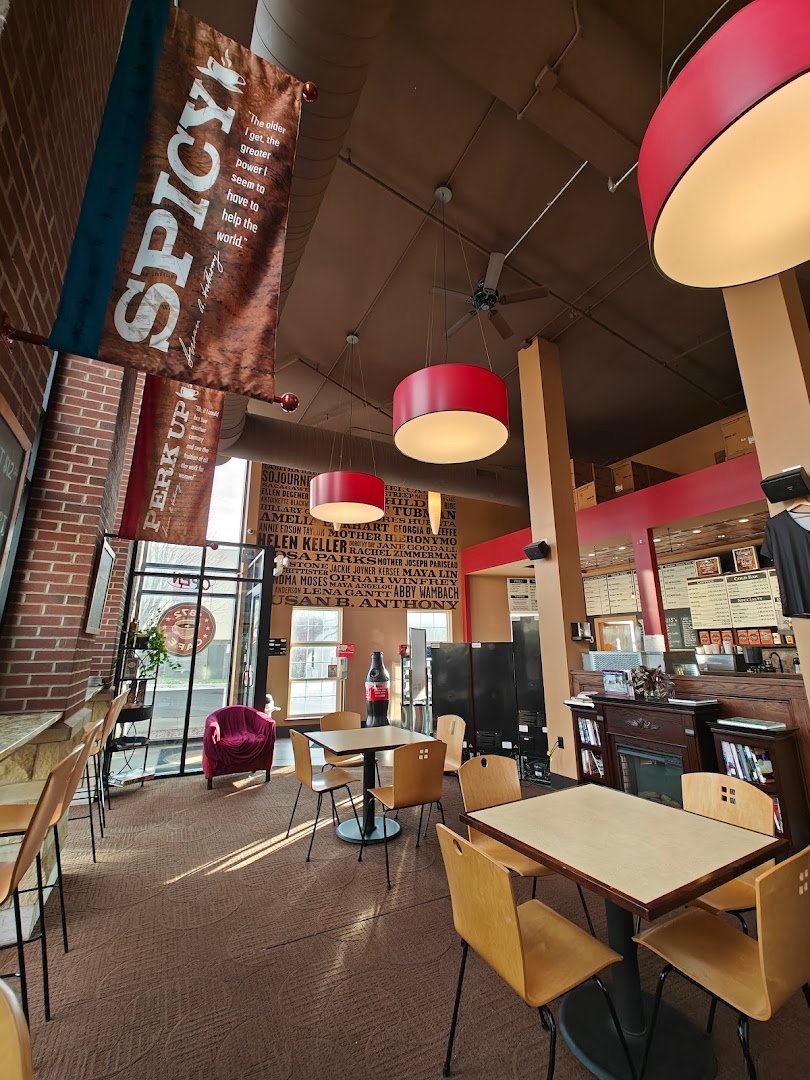 Interior of 1872 Cafe, specialty coffee shop in Rochester