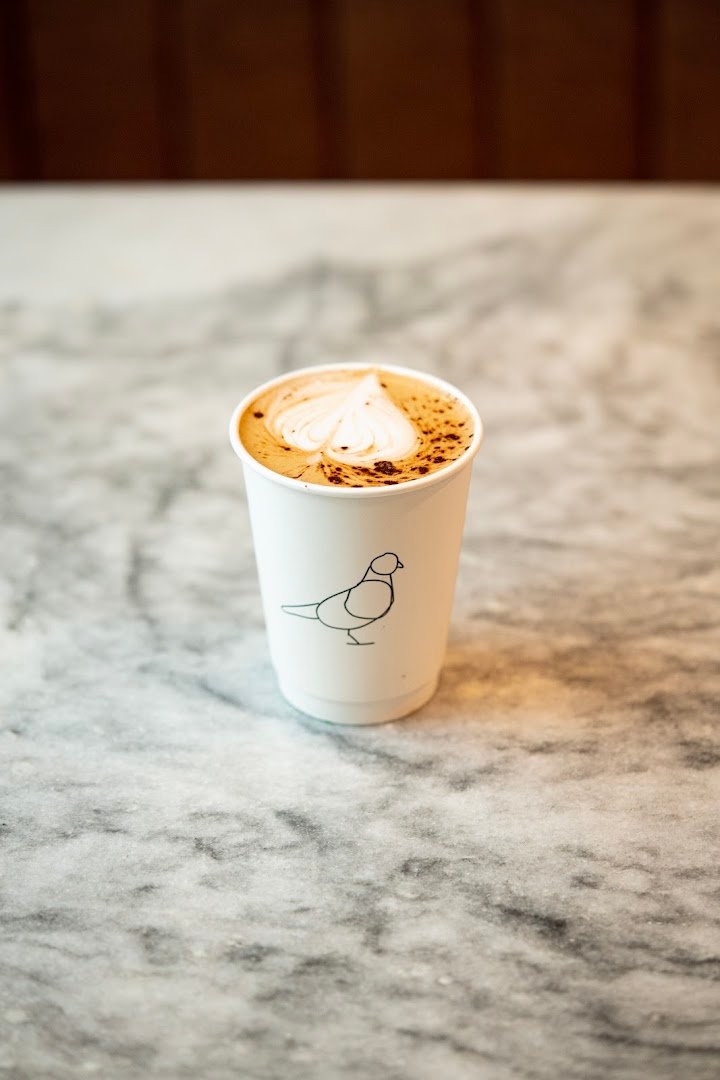 Coffee at Pigeon Café, specialty coffee shop in Montreal