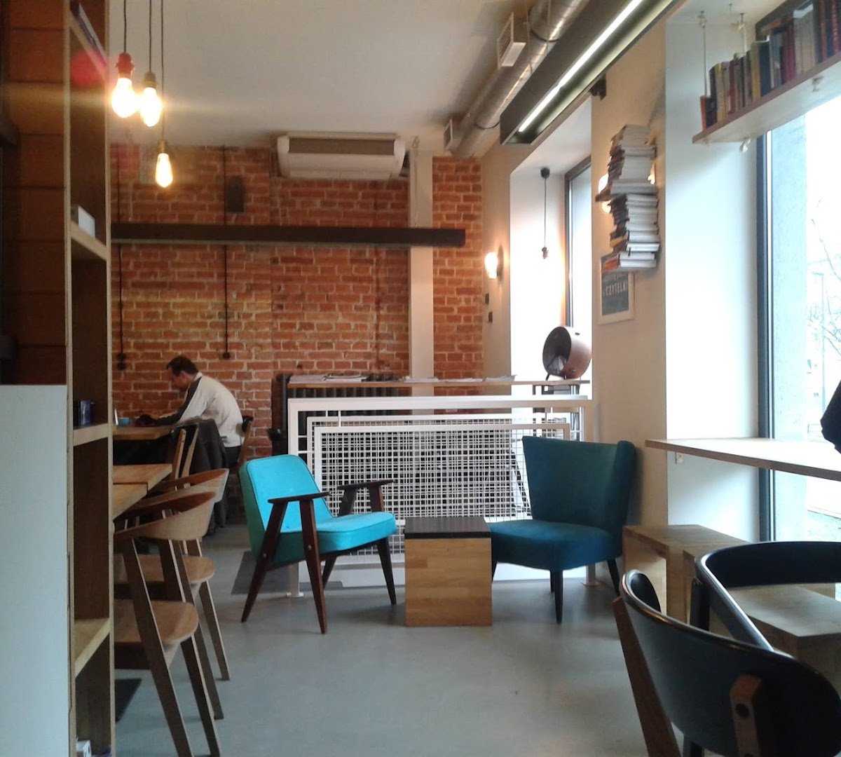 Interior of Kawiarnia Czytelnia, specialty coffee shop in Warsaw