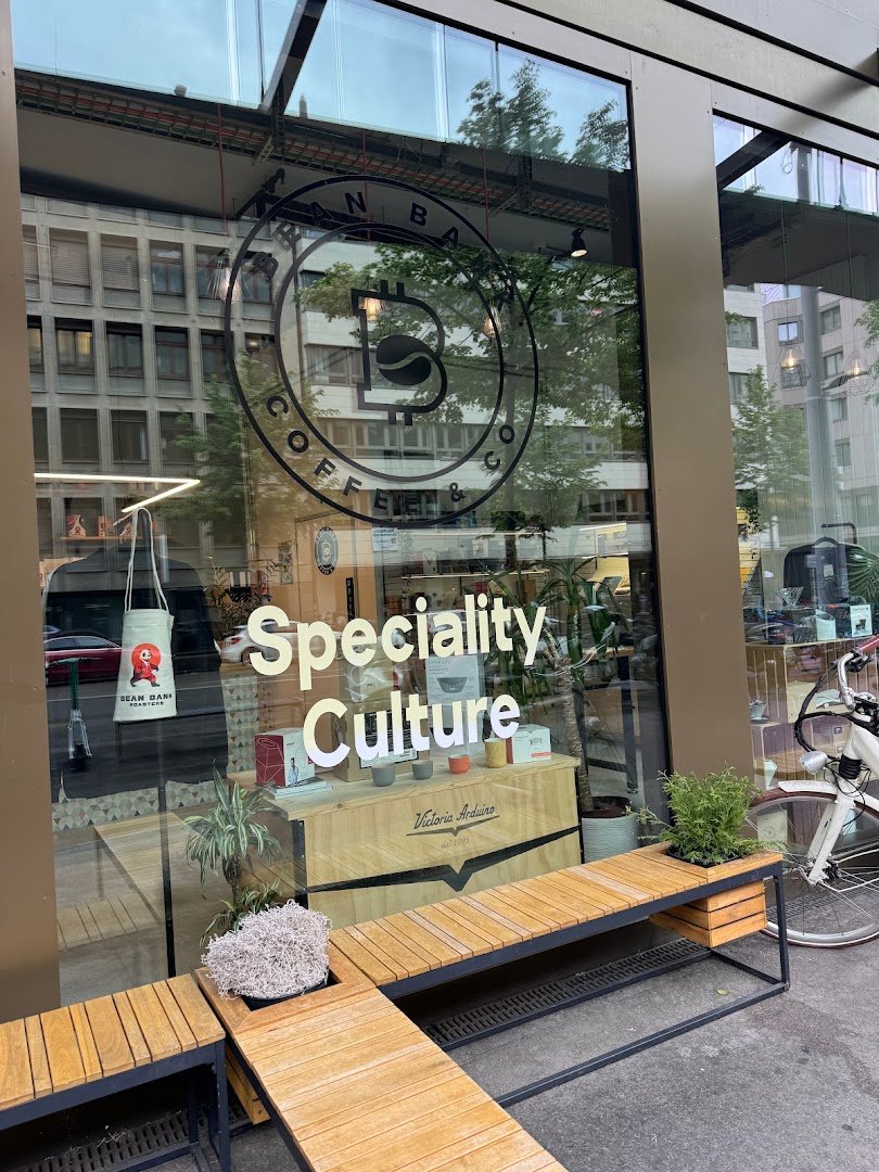 Storefront of Bean Bank Coffee & CO, specialty coffee shop in Zurich