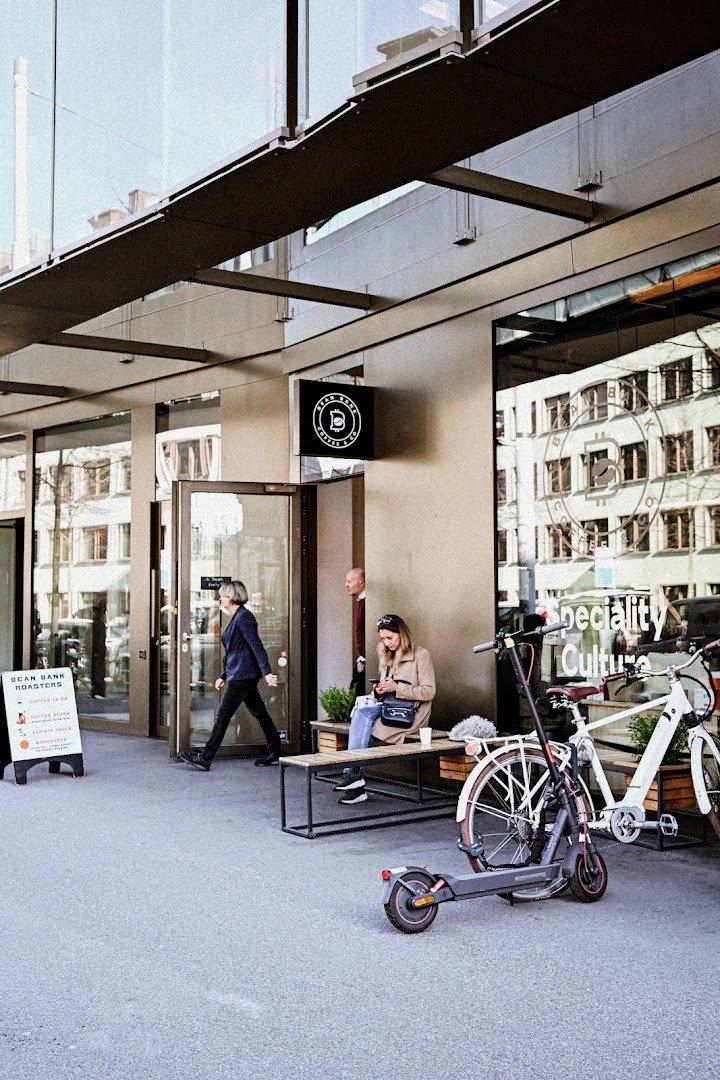 Storefront of Bean Bank Coffee & CO, specialty coffee shop in Zurich