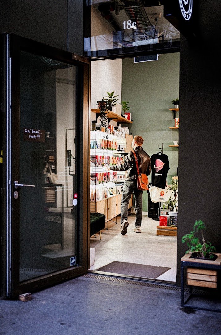 Interior of Bean Bank Coffee & CO, specialty coffee shop in Zurich