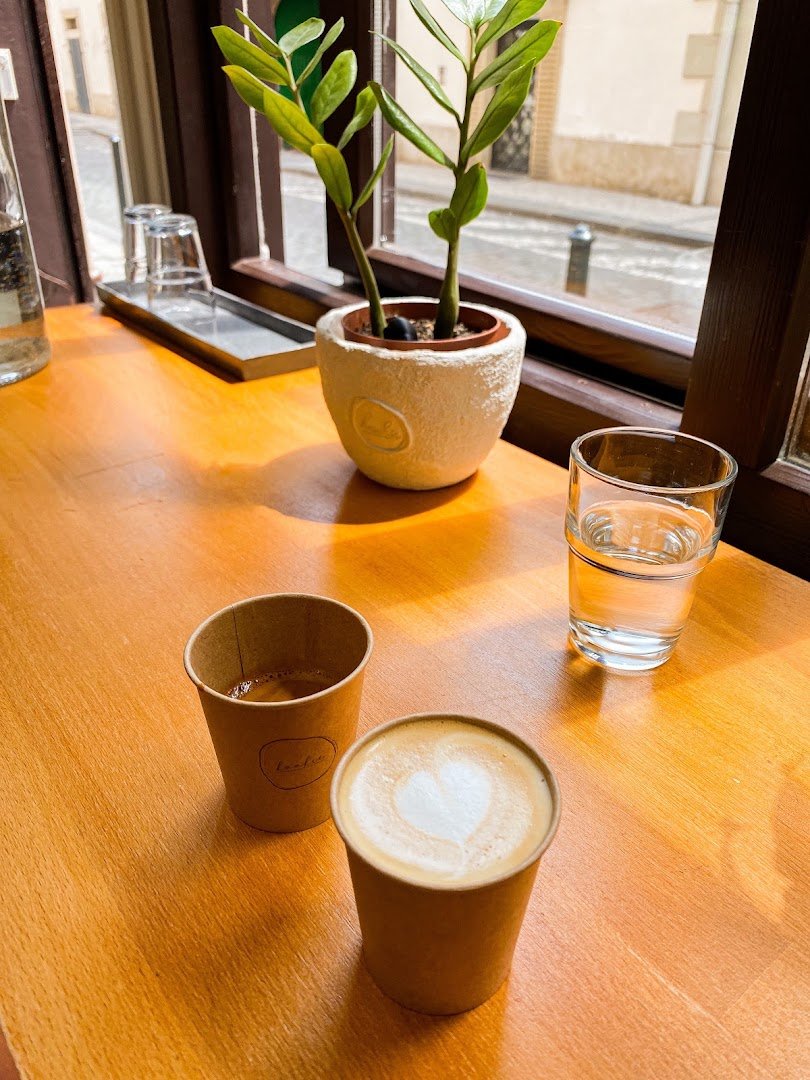 Coffee at KOOKIE, specialty coffee shop in Prague