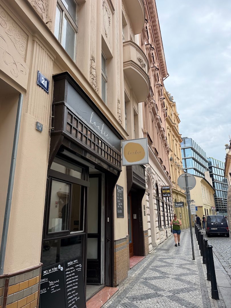 Storefront of KOOKIE, specialty coffee shop in Prague