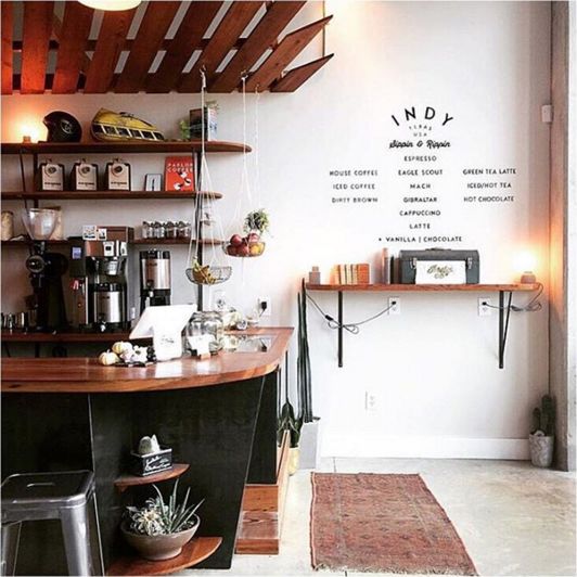 Interior of Indy Coffee Club, specialty coffee shop in San Antonio