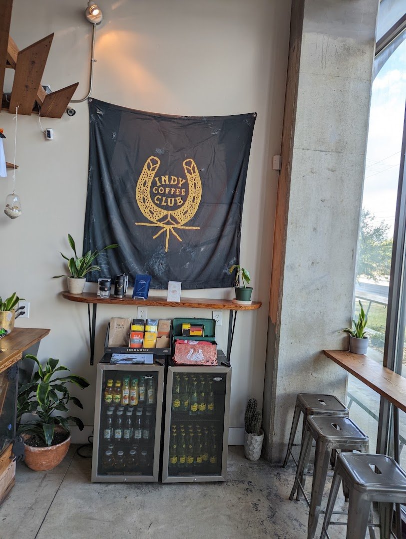 Interior of Indy Coffee Club, specialty coffee shop in San Antonio