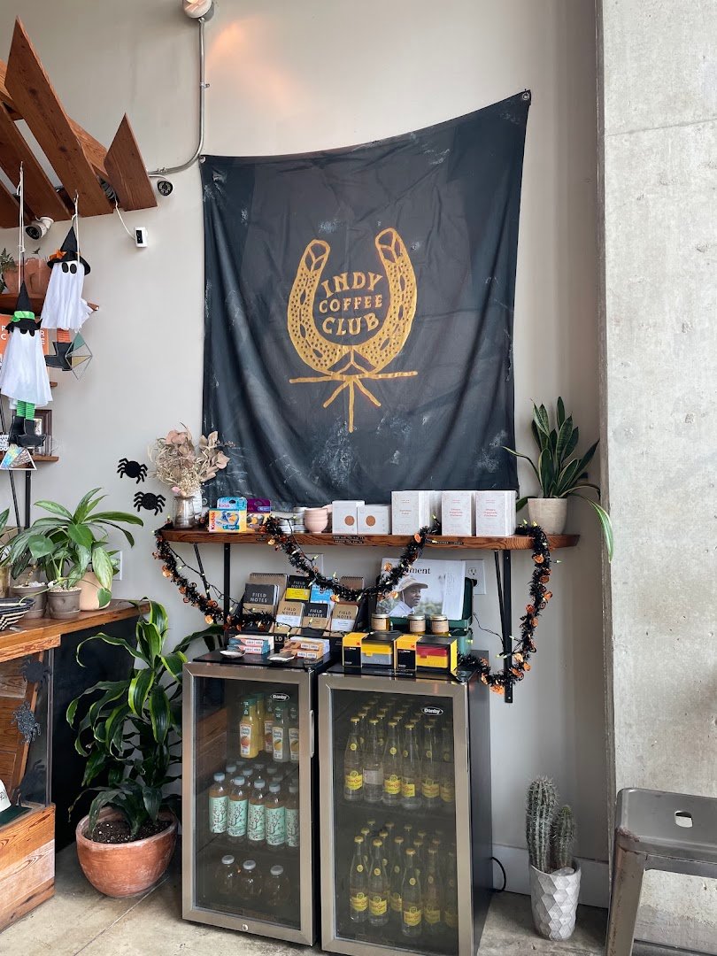 Interior of Indy Coffee Club, specialty coffee shop in San Antonio