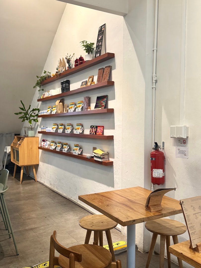 Interior of Humble Origins Coffee Roasters, specialty coffee shop in Singapore