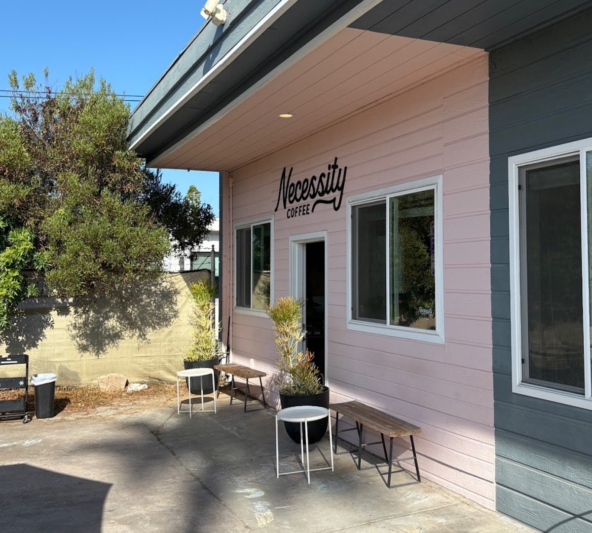 Storefront of Necessity Coffee, specialty coffee shop in San Diego