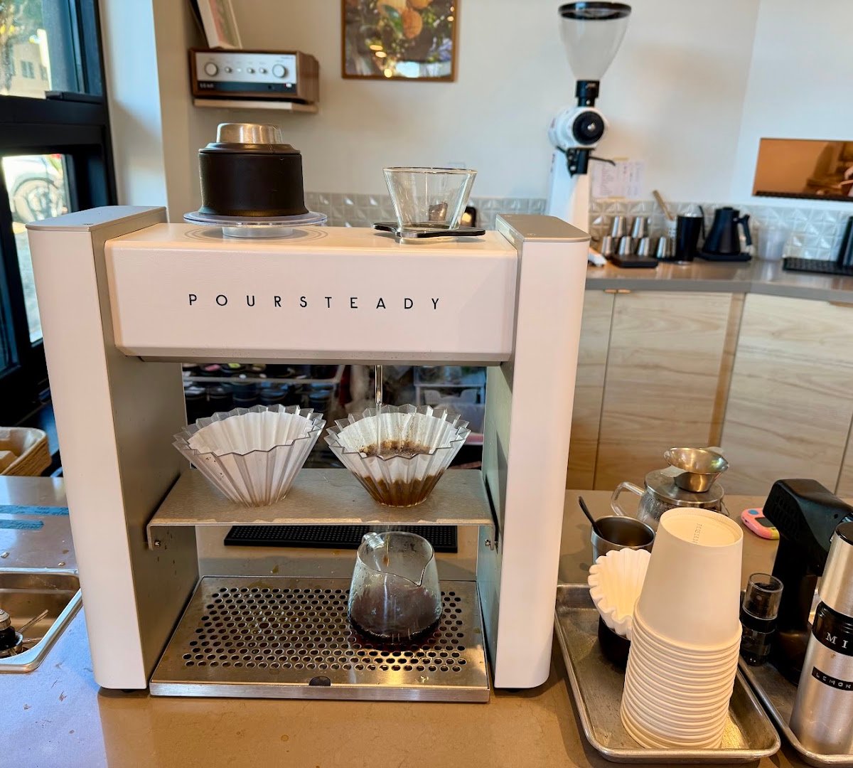 Interior of Necessity Coffee, specialty coffee shop in San Diego