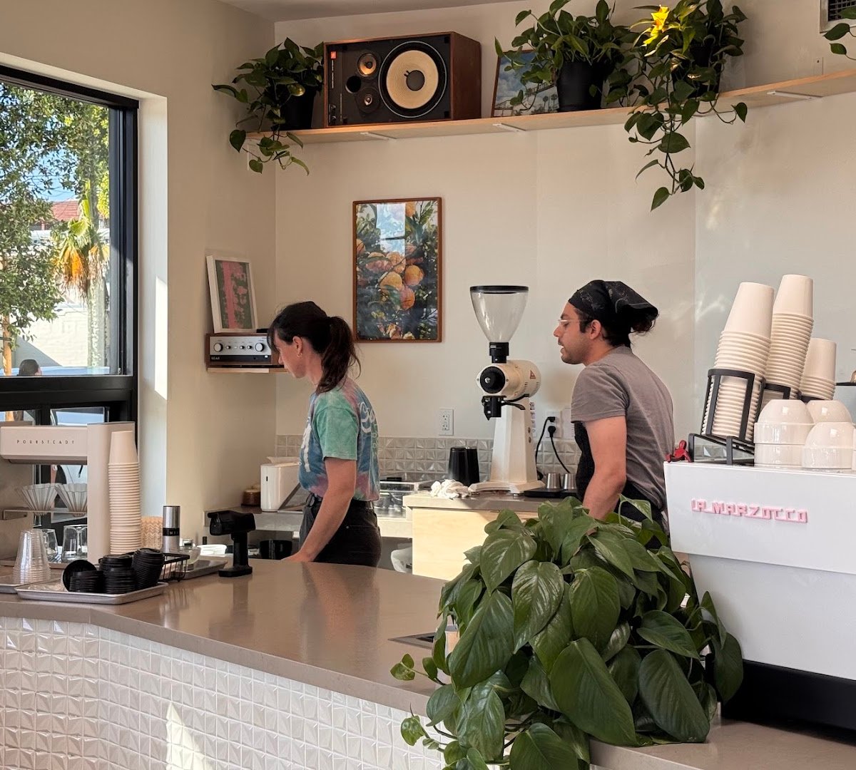 Interior of Necessity Coffee, specialty coffee shop in San Diego