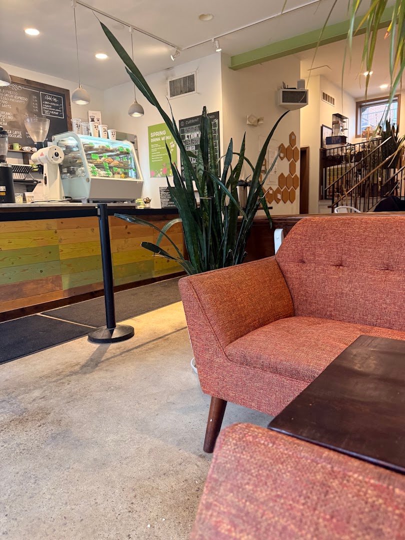 Interior of convive coffee roastery, specialty coffee shop in Pittsburgh
