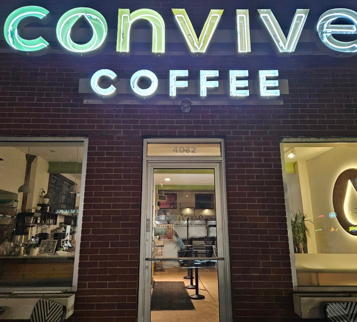 Storefront of convive coffee roastery, specialty coffee shop in Pittsburgh