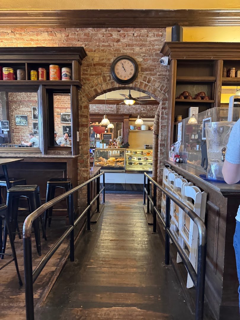 Interior of Los Gatos Coffee Roasting Company, specialty coffee shop in San Jose