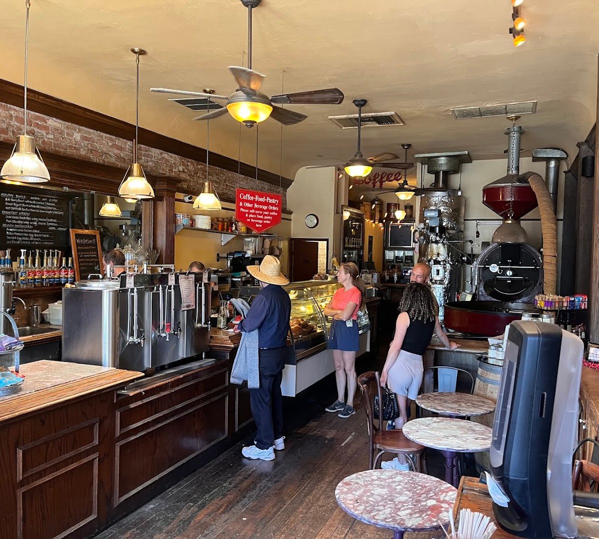 Interior of Los Gatos Coffee Roasting Company, specialty coffee shop in San Jose