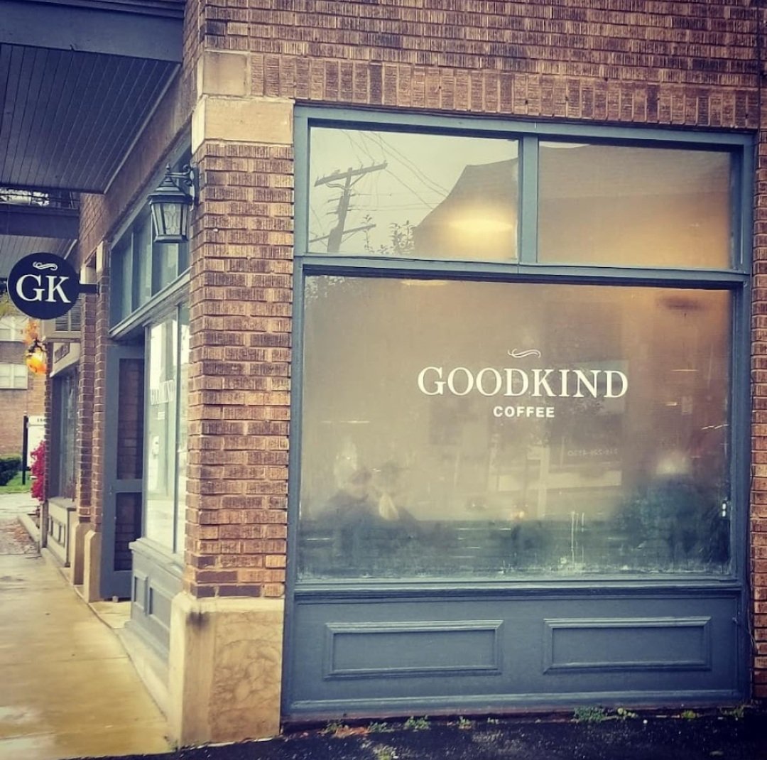 Storefront of Goodkind Coffee, specialty coffee shop in Cleveland
