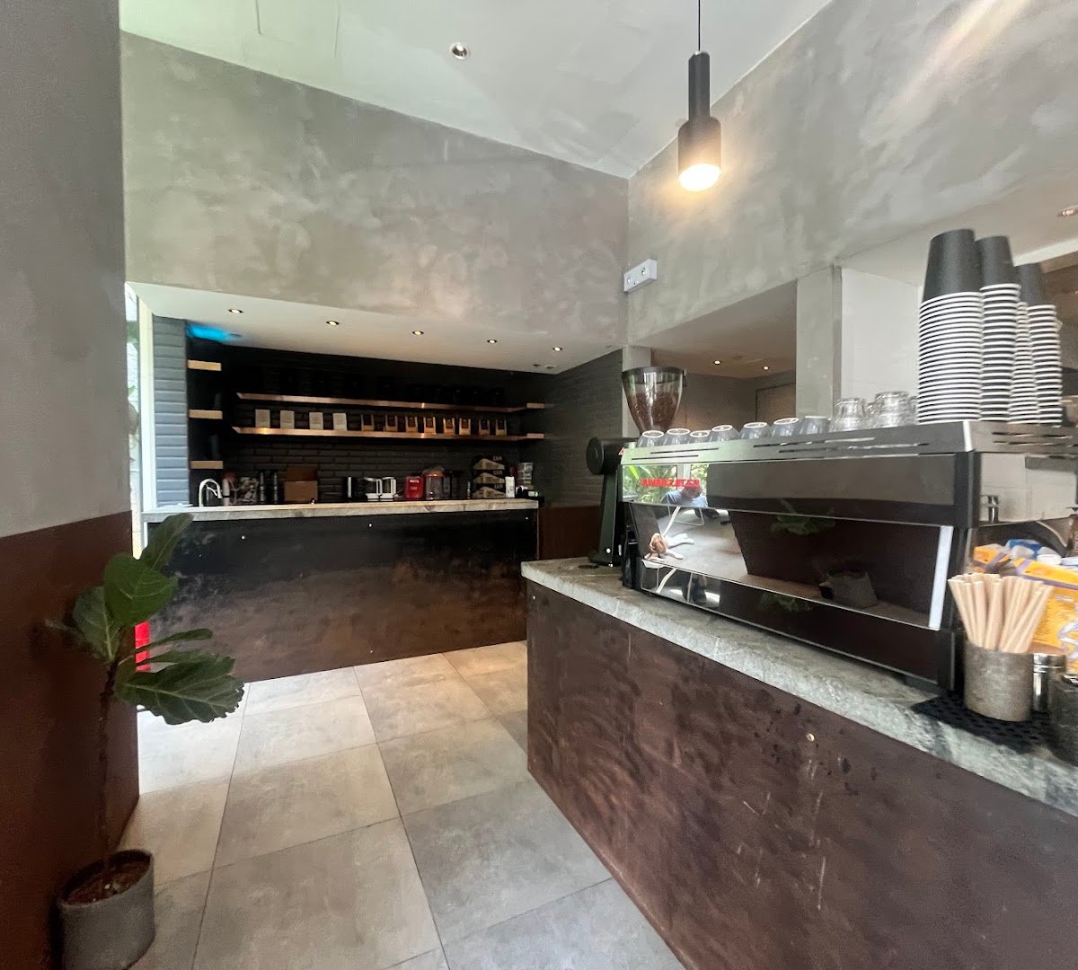 Interior of FINEPRINT, specialty coffee shop in Hong Kong