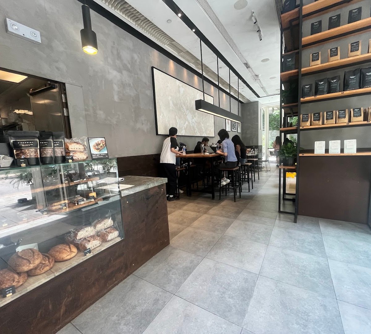 Interior of FINEPRINT, specialty coffee shop in Hong Kong