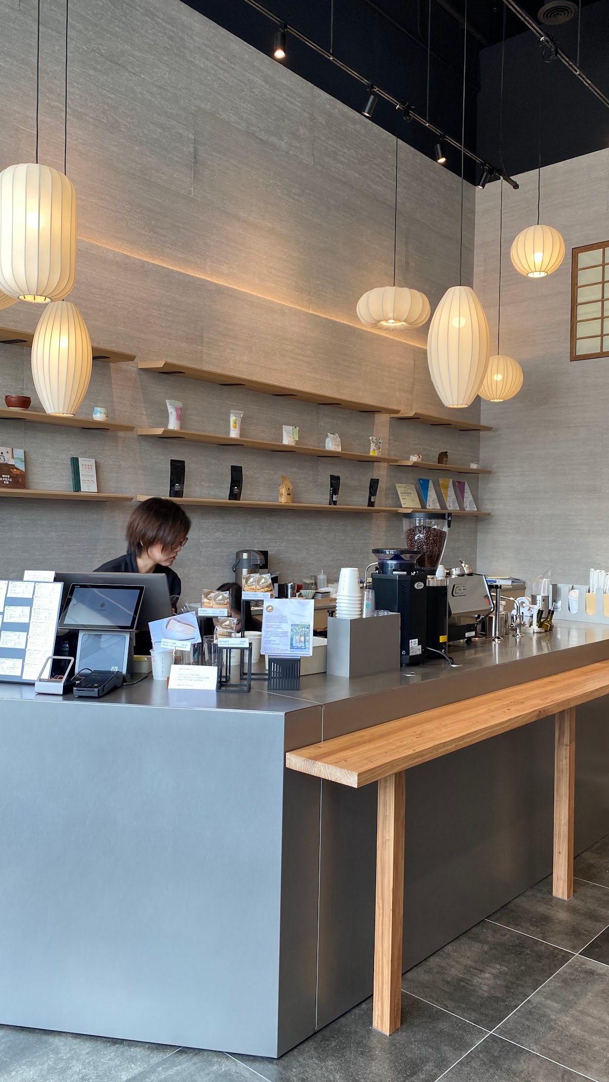 Interior of A.M. COFFEE LABORATORY, specialty coffee shop in Toronto