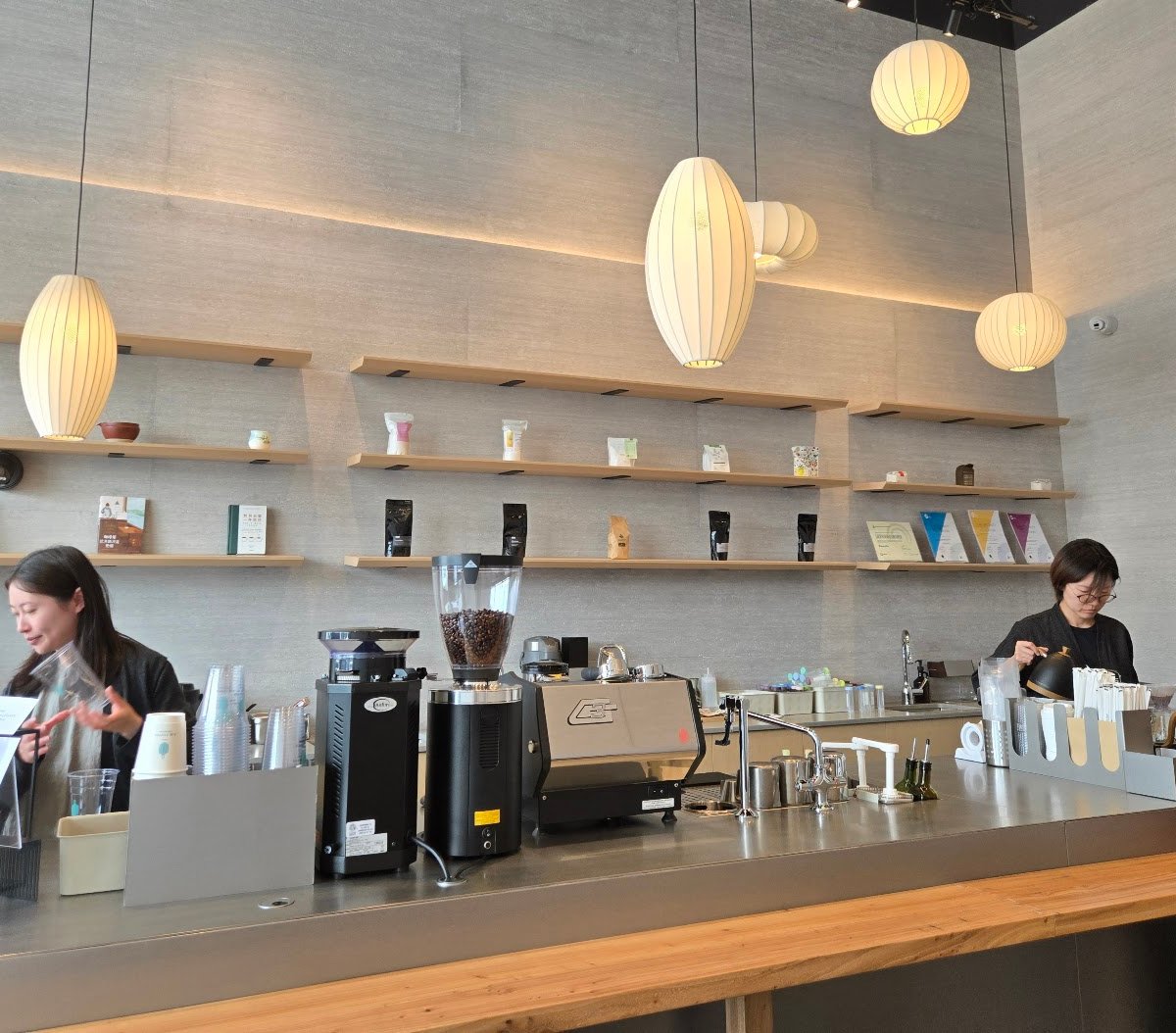 Interior of A.M. COFFEE LABORATORY, specialty coffee shop in Toronto