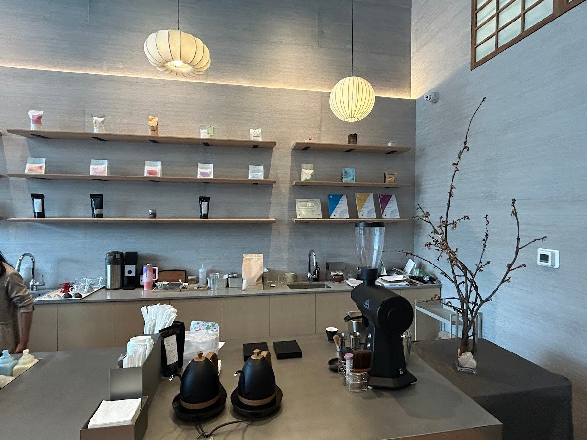 Interior of A.M. COFFEE LABORATORY, specialty coffee shop in Toronto