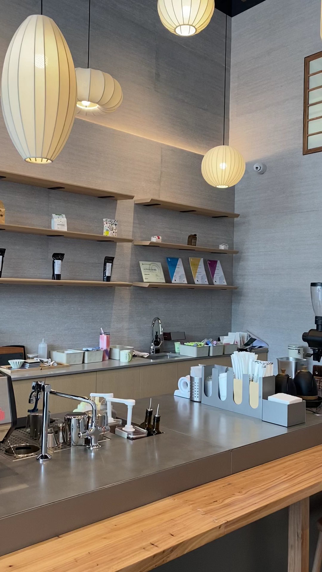 Interior of A.M. COFFEE LABORATORY, specialty coffee shop in Toronto