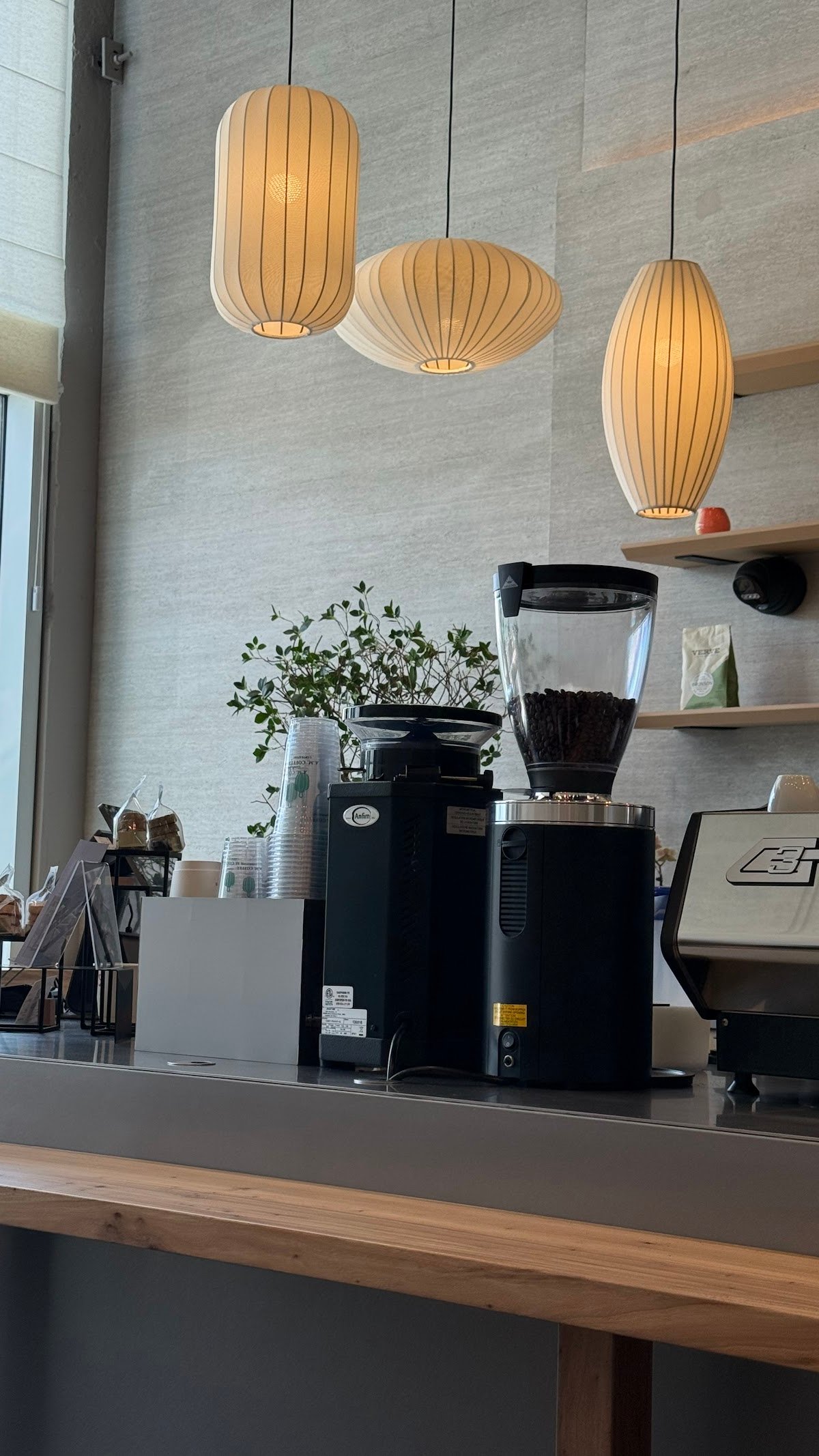 Interior of A.M. COFFEE LABORATORY, specialty coffee shop in Toronto