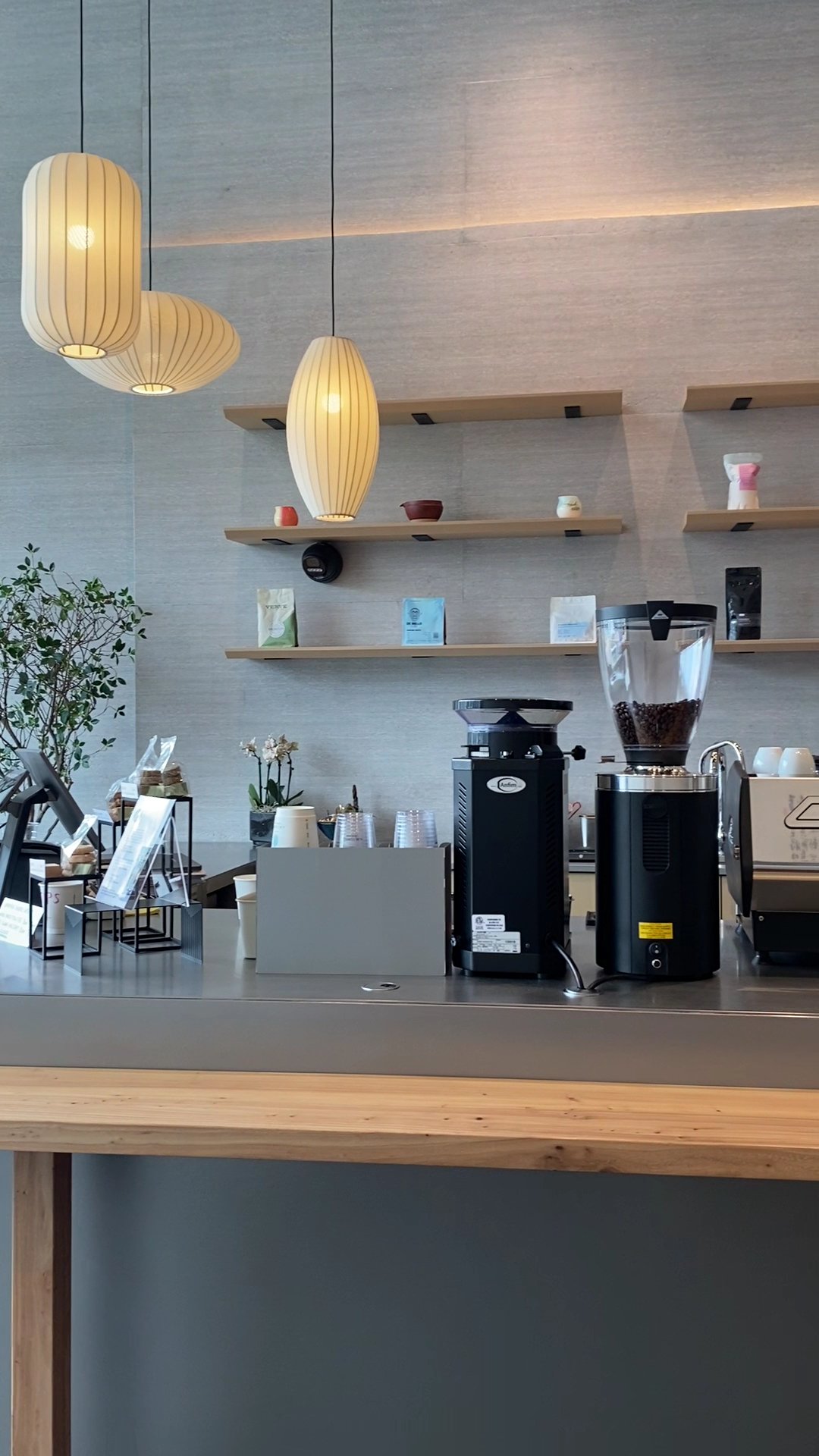 Interior of A.M. COFFEE LABORATORY, specialty coffee shop in Toronto