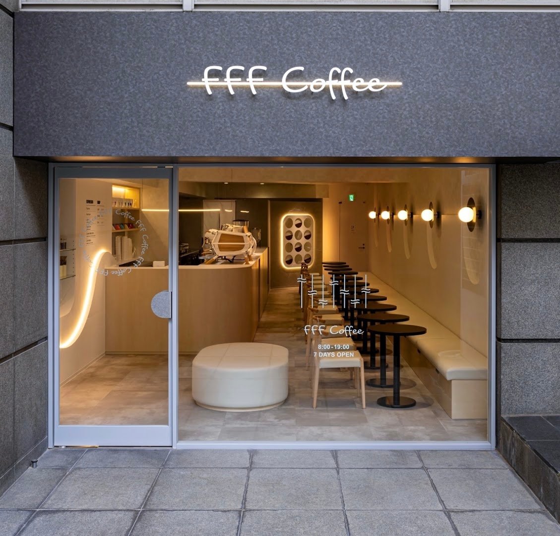 Storefront of FFF Coffee, specialty coffee shop in Osaka