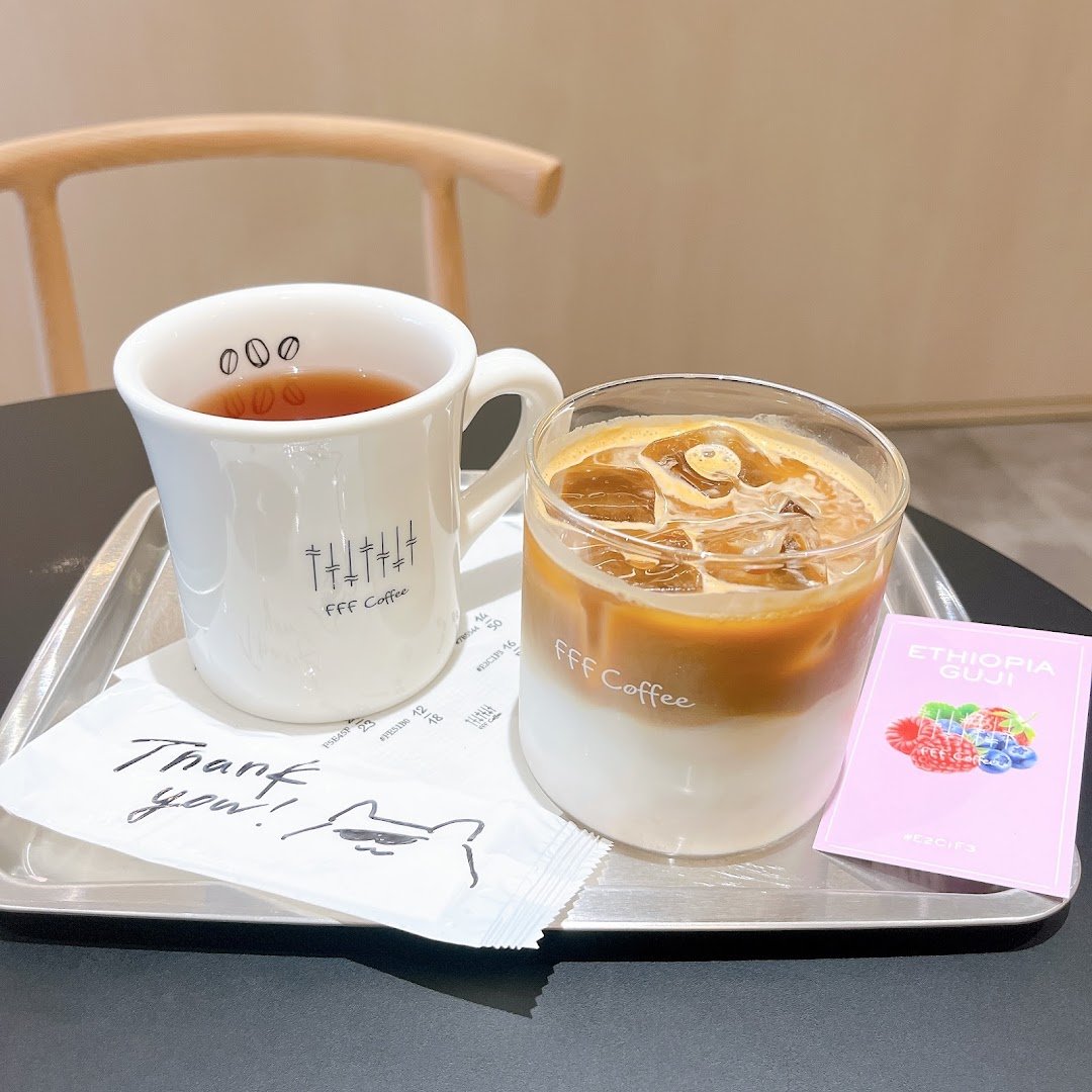 Coffee at FFF Coffee, specialty coffee shop in Osaka