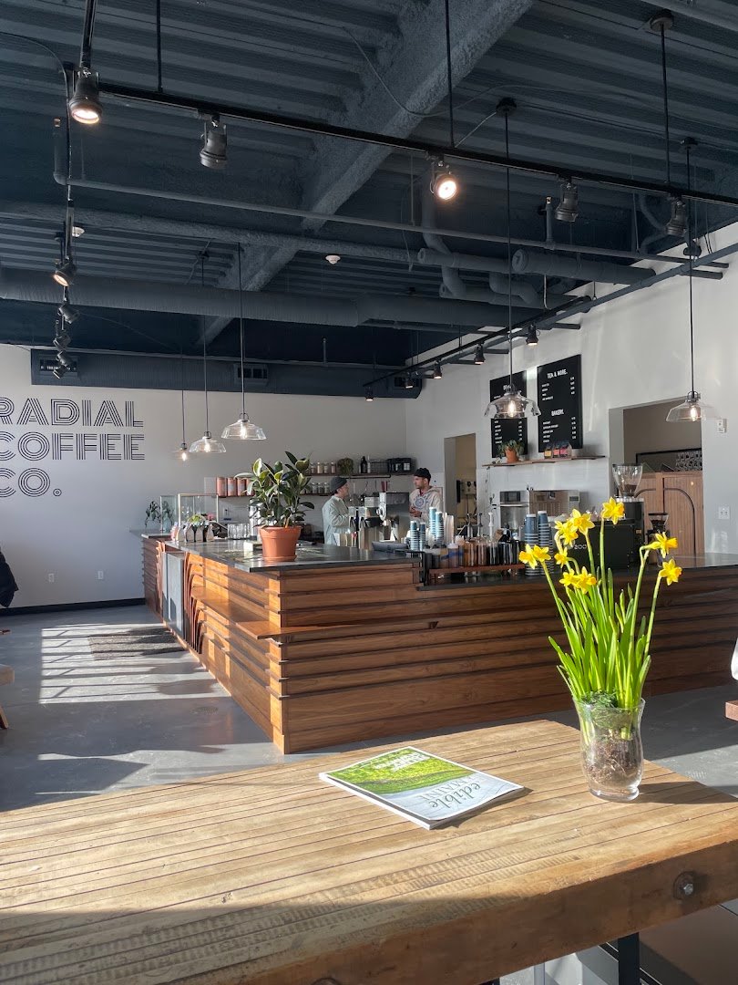 Interior of Radial Coffee Co Portland, specialty coffee shop in Portland